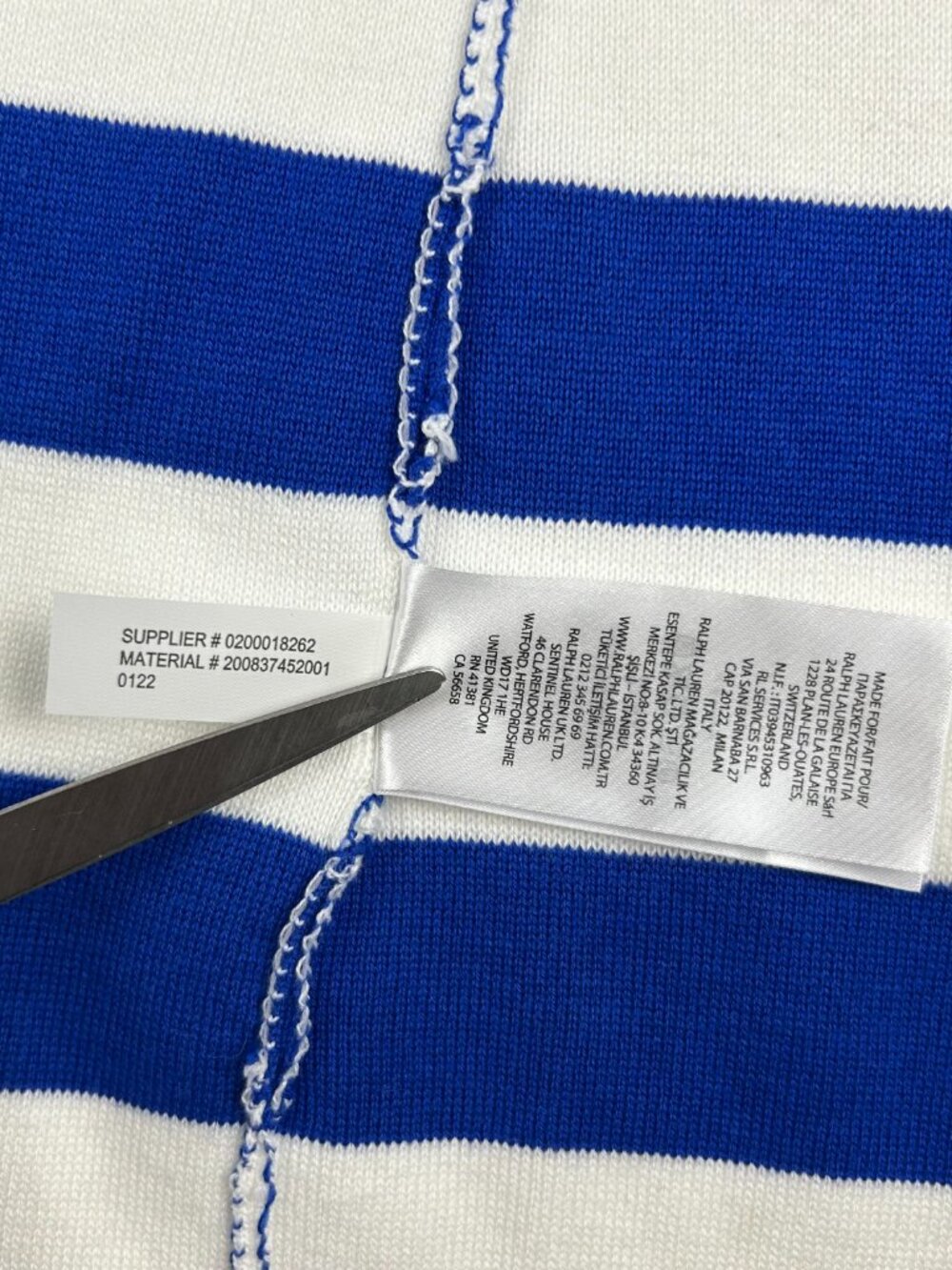 Ralph Lauren | Combed Cotton Sapphire Blue and White Striped Blazer NWOT size XL - Picture 12 of 12